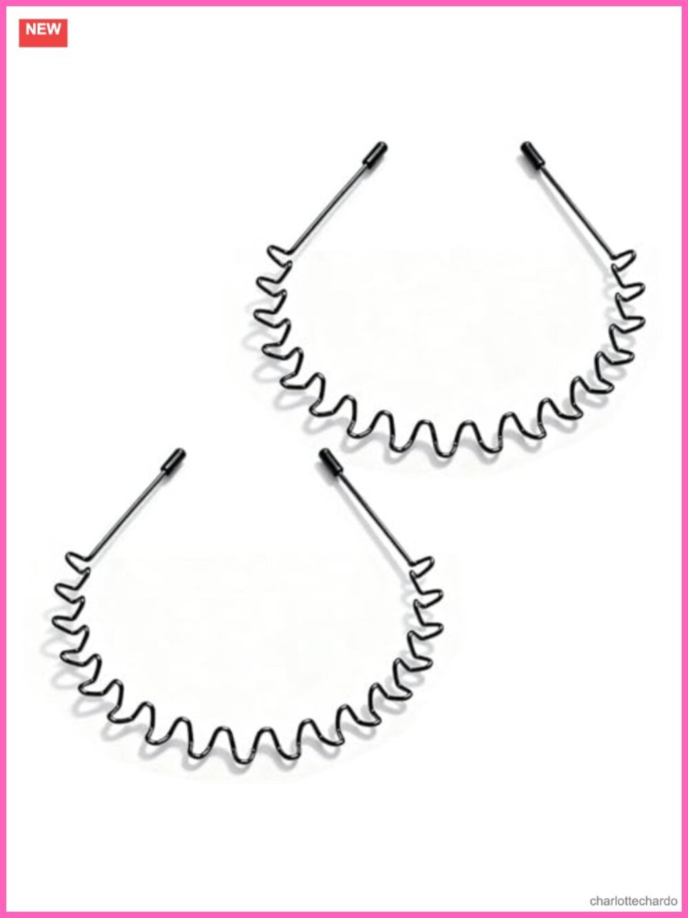 2 Pack Metal Hair Band Non Slip Unisex Headbands Sports Hoop Accessories